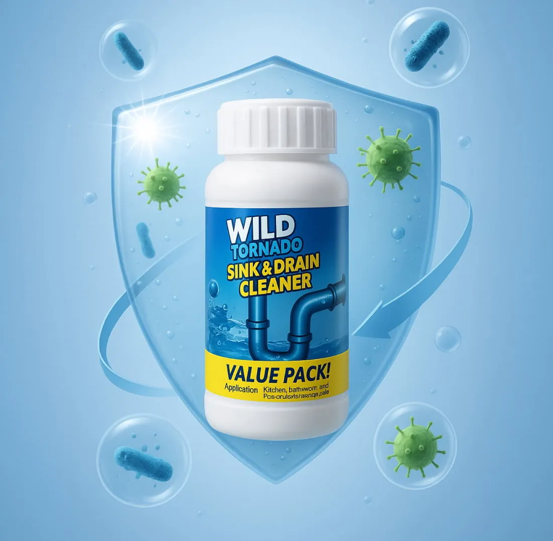 TurboDrain Drain Cleaner — powerful foaming powder unclogger